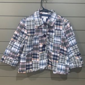 Tweeds Madras Casual Button Down Jacket. M.